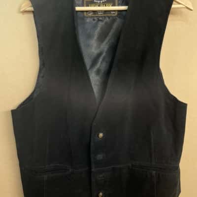  Mens  Size L Vest Black  Leather