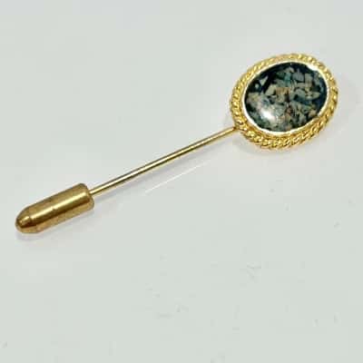 Vintage Opal Gold Small Hat Pin 