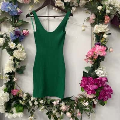Bec & Bridge Size 10 ribbed Mini Dress Green 