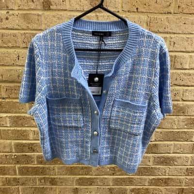 Decjuba Womens blue Lucy knit top Size L 