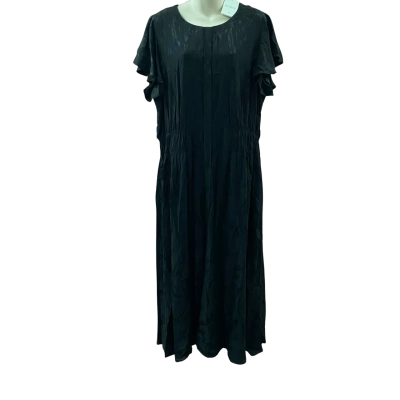 Review Lotus Midi Dress Size 16 Black Jacquard Pattern