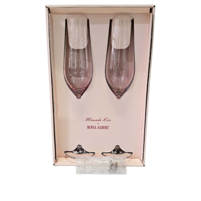 Royal Albert, Miranda Kerr, Pink Champagne Flute Butterfly Pair.