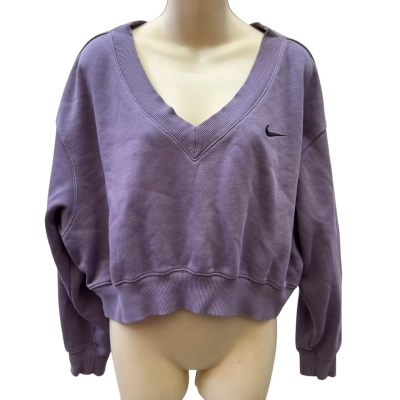 Nike Womens Size L Cropped Purple Jumper