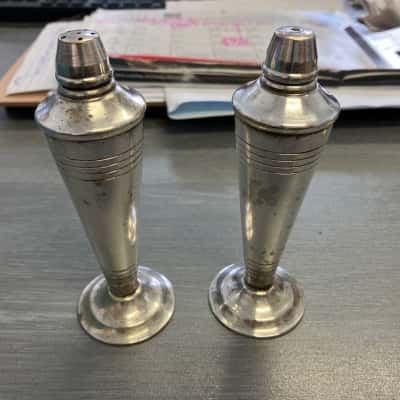 Goldcraft Australia EPNS Art Deco Silver Plated Salt and Pepper Shaker Pair