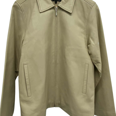  Mens  Size S Leather Jacket Cream  