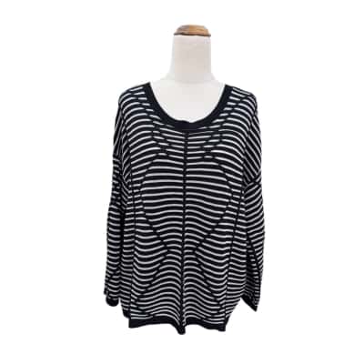 Sass & Bide Womens Knitted Top Size S Striped Black and White