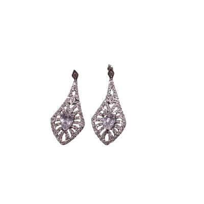  Womens Earrings diamanté clear stone (jb) 