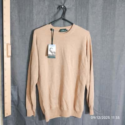 Rodd & Gunn Mens Size L Brown Cashmere Jumper As New With Tags 