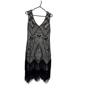 FABULOUS SEQUINNED FLAPPER DRESS. SIZE XL