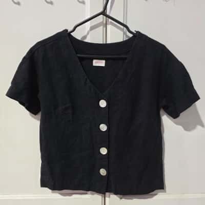 Gorman Womens  Size 4 Cropped Top Black  