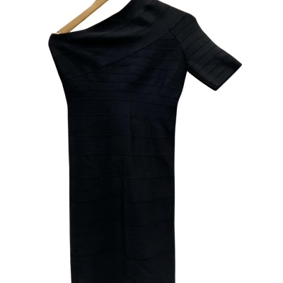 Herve Leger Womens  Size M Cocktail Dress / Midi Dress / Off The Shoulder Dress Black  