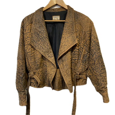  Honey Creation Womens Leather Jacket One Size Brown 