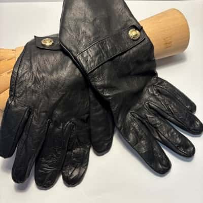 Autograph Womens  Size L / M black leather gloves