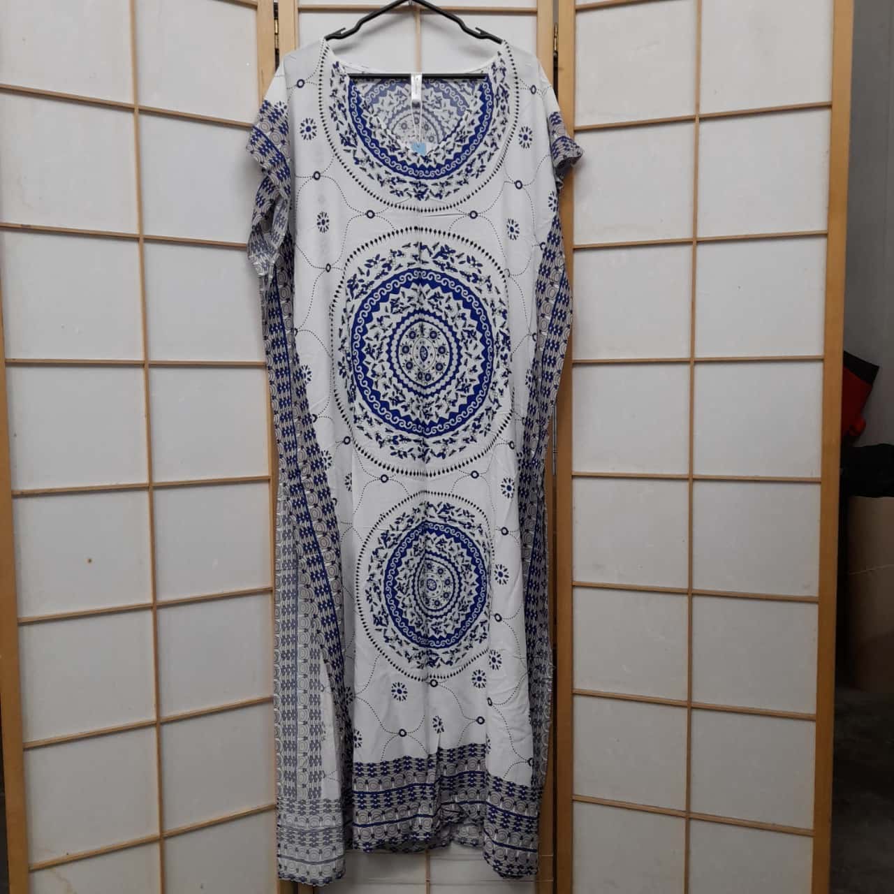 CUPSHE Womens One Size Maxi Cover Up/Kaftan Blue / White