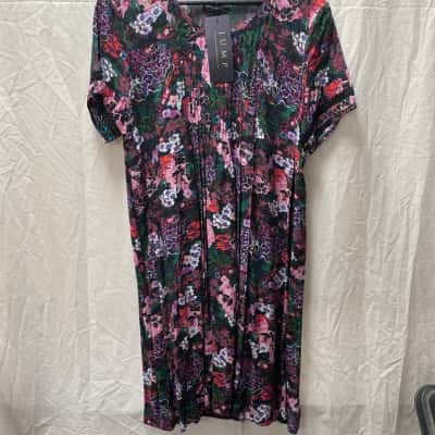 Jump Womens  Size 14 Casual Dress Black  / Floral / Multicoloured 