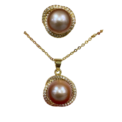  Womens Necklace / Ring Gold-tone / Faux-Pearl 