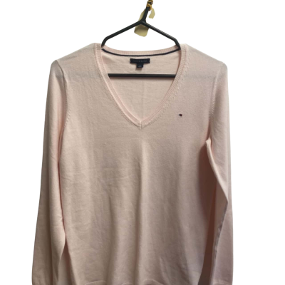 Tommy Hilfiger Womens  Size M V-Neck Jumper Pink  