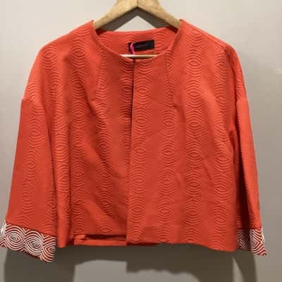 Laltramoda Womens  Size M Cropped Jacket Orange 