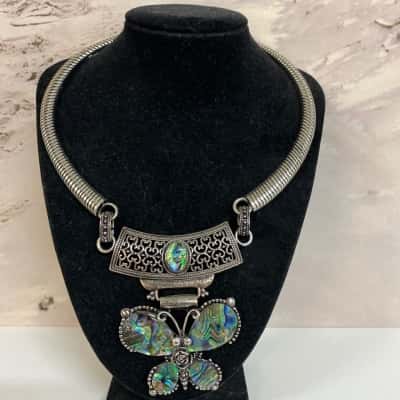  Abalone Butterfly  Necklace 