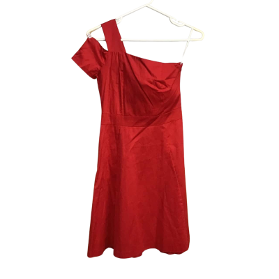 Sandro Ferrone  Womens  Size 10 One Shoulder Flared 97% Cotton Dress