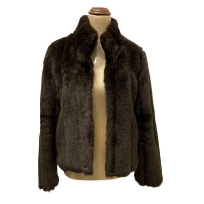 Alannah Hill Womens Size 12 Fur Coat Brown 