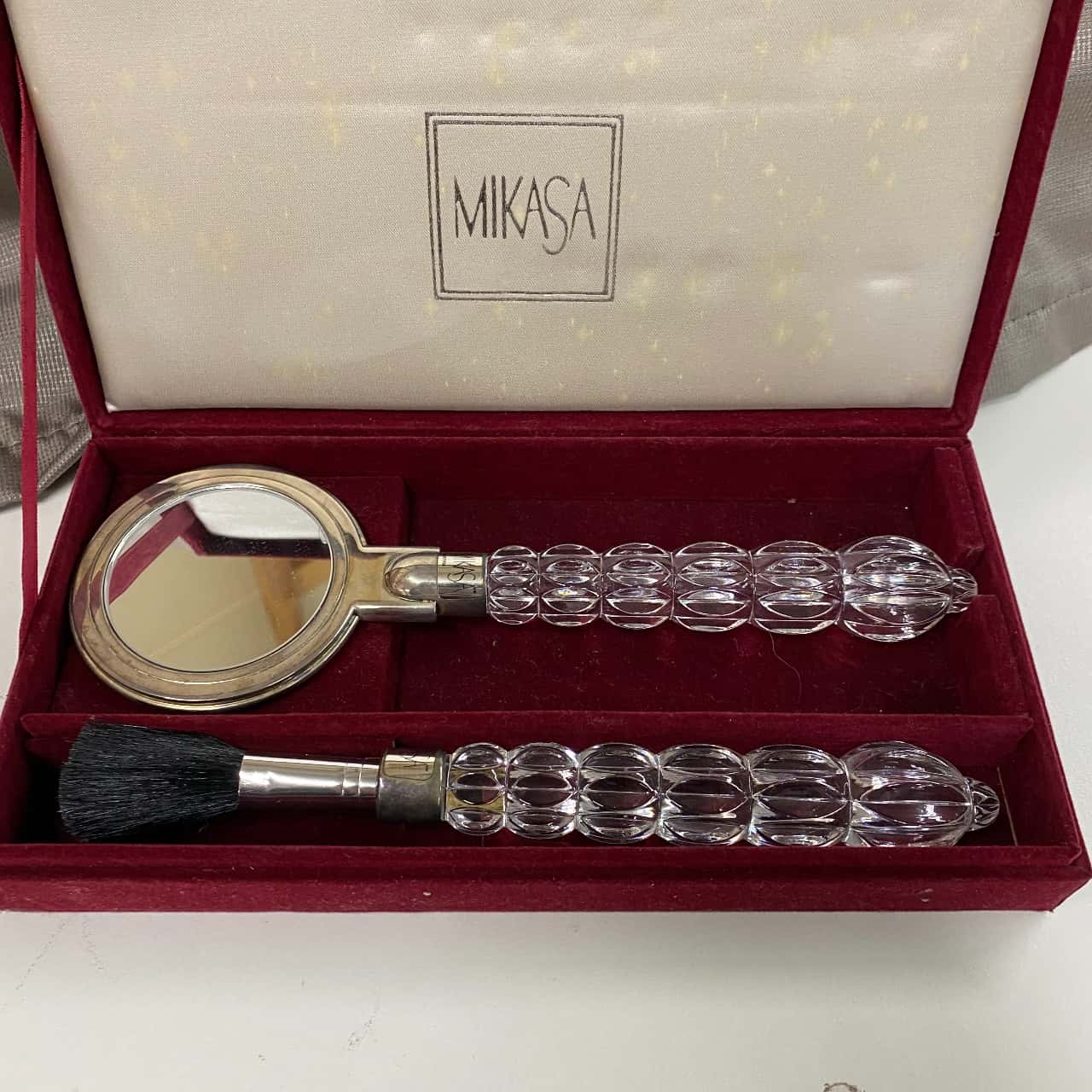 Plateau de Boudoir | Vintage Mikasa Glass Vanity Tray, Romantic Perfume & Jewelry Display main image 0