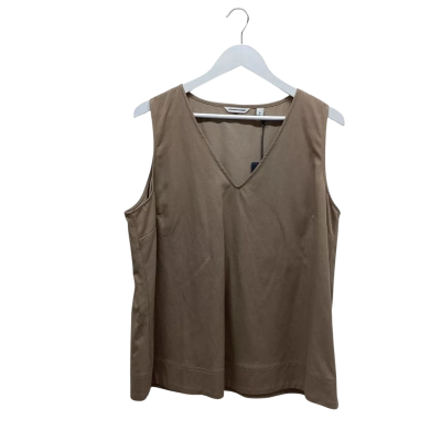 Country Road Dark Camel V-Neck Tank Top Size 16 BNWT