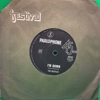 The Beatles - Help / I’m Down Vintage 7” Vinyl Single On Parlophone Label.