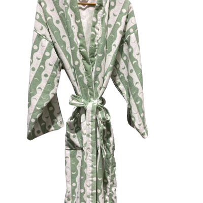  Beau & Bonnie Unisex  Size L / XL Winter Coat Green / White Dressing Gown