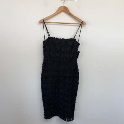 Cooper St Black Floral Mirage Lace Midi Dress  Size 10 