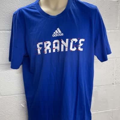 Adidas mens size m short sleeve blue France World Cup t shirt 