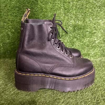 Dr. Martens 1460 Pascal Max Black Platform Boots Size 9