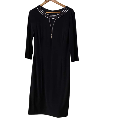 Joseph Ribkoff Womens  Size 14 Midi Dress Black  