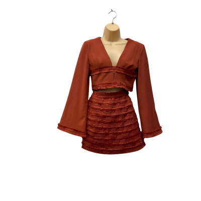  Finders 2 pcs Set Top & Skirts   Size S Burnt Orange 