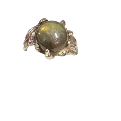 Handmade silver and cabochon gemstone size I Women’s Ring 