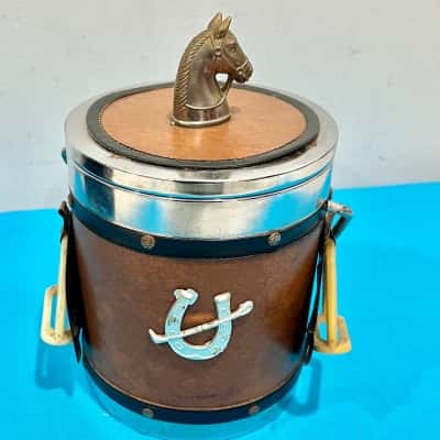 Rare Vintage 1970’s Equstreian Themed  Ice Bucket 