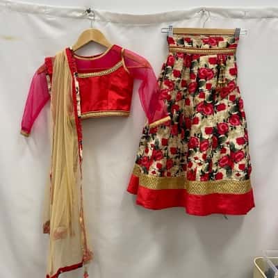 For Kids Kids Indian Outfit 3Pieces SET Size 24 Floral / Pink  
