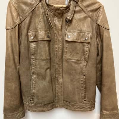 Cortefeil Mens Leather Jacket Brown vtg