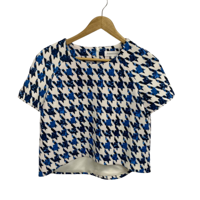 Finders Keepers Womens  Size S Blue / White Top