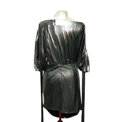 Elliatt Womens  Size XL Gunmetal Metallic Jetta Dress 