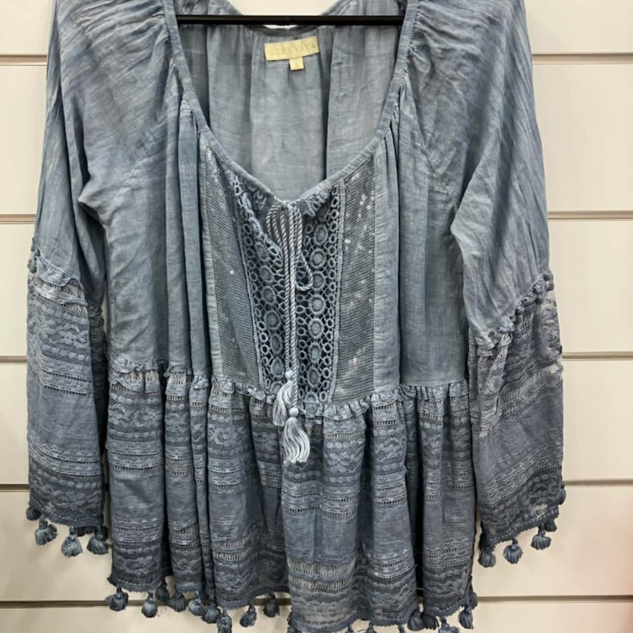 Ruby yaya Womens Size S 3/4 Sleeve Blue (s)