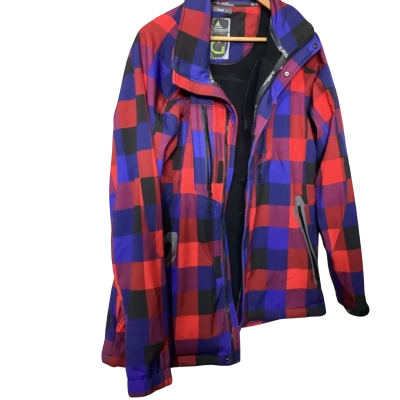 Peak Mountain Mens  Size L Blue / Checked / Red 