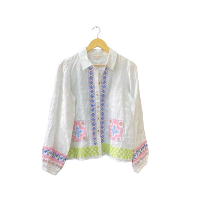 Gorman Size 8 Long Sleeve Shirt Multicoloured/Pattern/White 