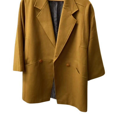 Geoff Riddell Wool   Size 14 Winter Coat Mustard H