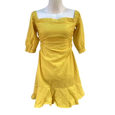 Karen Millen Womens Size 10 Mini Dress Yellow 