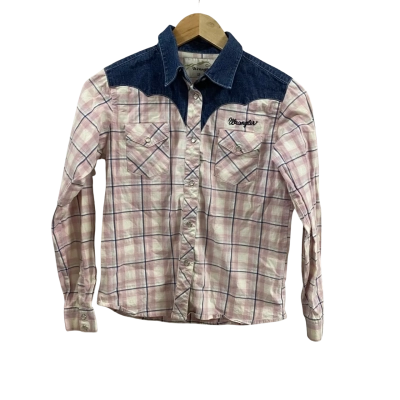 Wrangler Kids  Size 12 Phoebe Check Shirt Pink/Blue