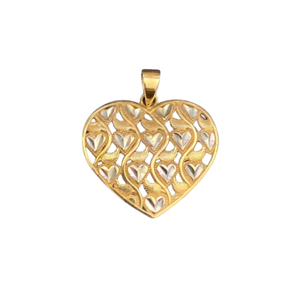 Gold Love Heart Pendant 375