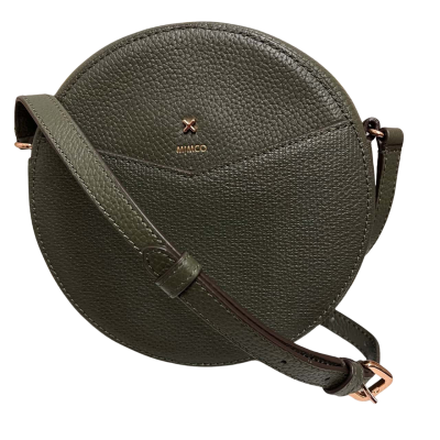 MIMCO D-VINE CIRCLE BAG in Dark Green Leather