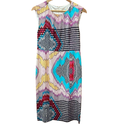  Gorman/Kate Kosek Art Print Silk-Blend Dress Size 10