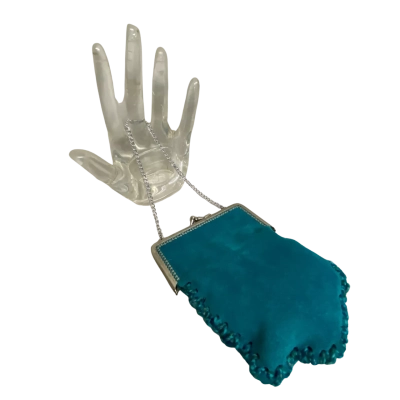  Womens Silver / Turquoise Vintage style Prom Purse